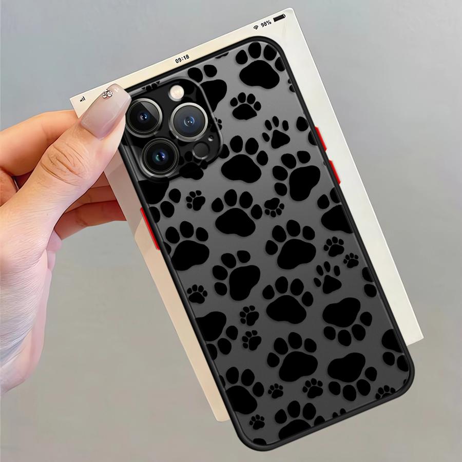 Case for iPhone 17 Pro Max 11 Air XS XR 14 12 16 Plus 7 8 SE 15 13 Mini Funda Back Phone Cover Cute Pet Paw Prints