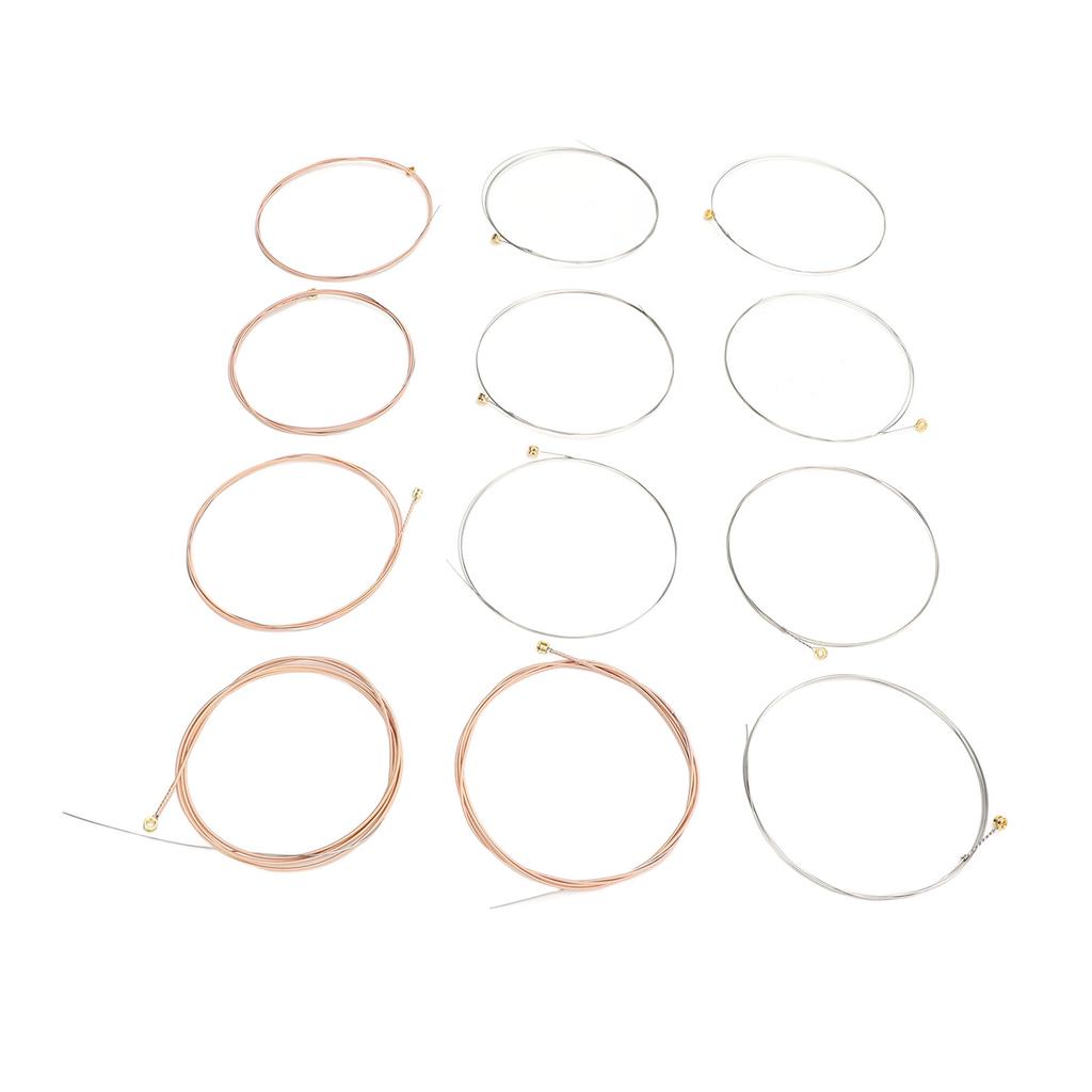 12 Pcs Acoustic Guitar Strings 12?52 Gauge Phosphor Bronze PU Coating Guitar Strings R12