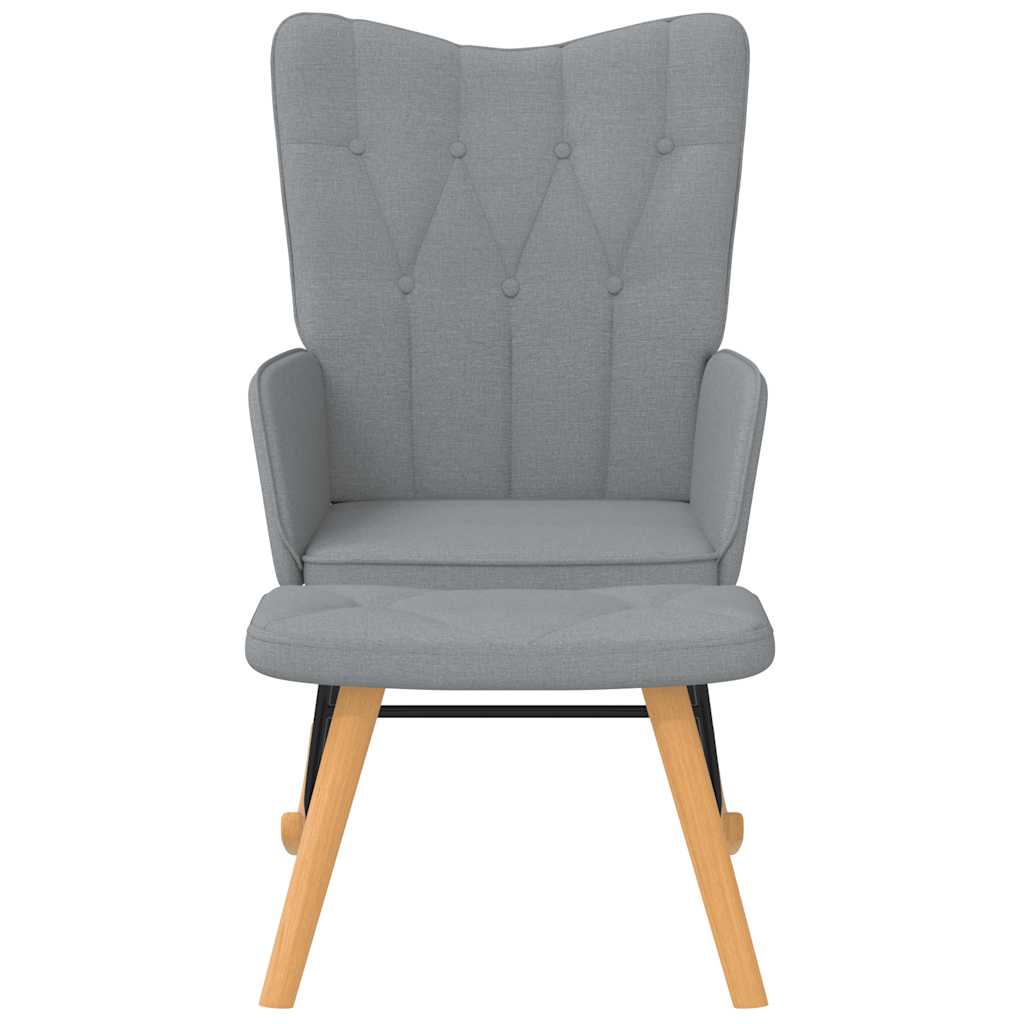 Rocking Armchair with Footstool Light Grey Fabric