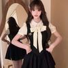 French College Style Fake Two-piece Dress Women's Summer Niche Temperament Polka Dot Fluffy Princess Dress Women's Clothing