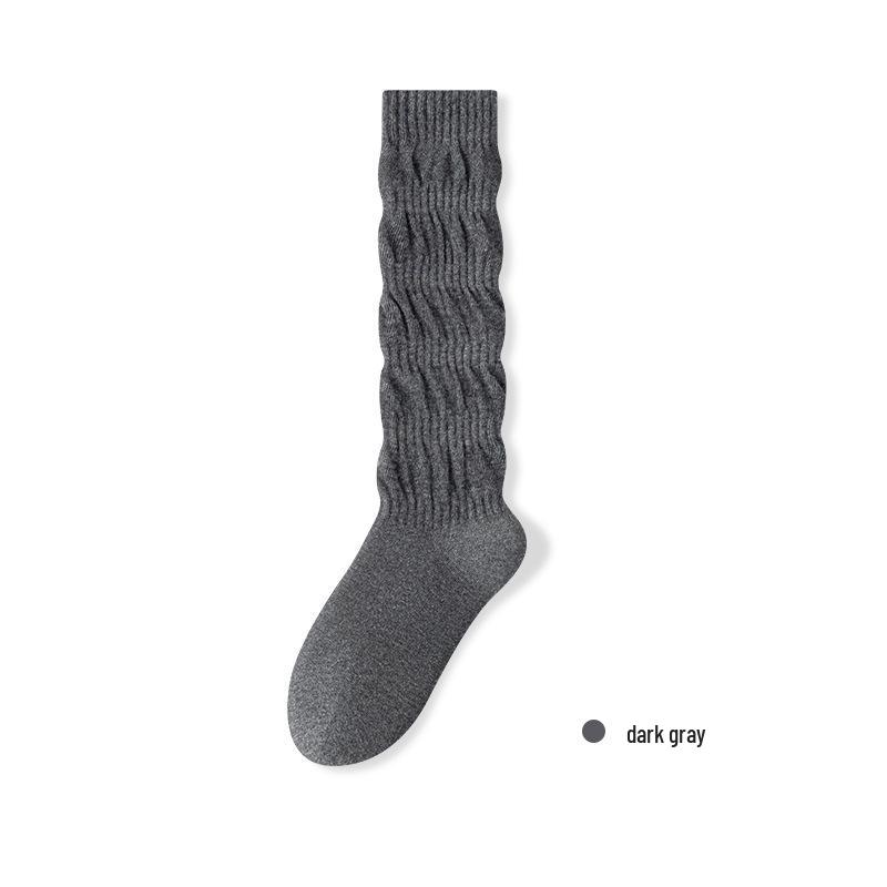 Women's Thickened Warm Mid-Calf Socks - White Boneless Leg Warmers for Autumn/Winter