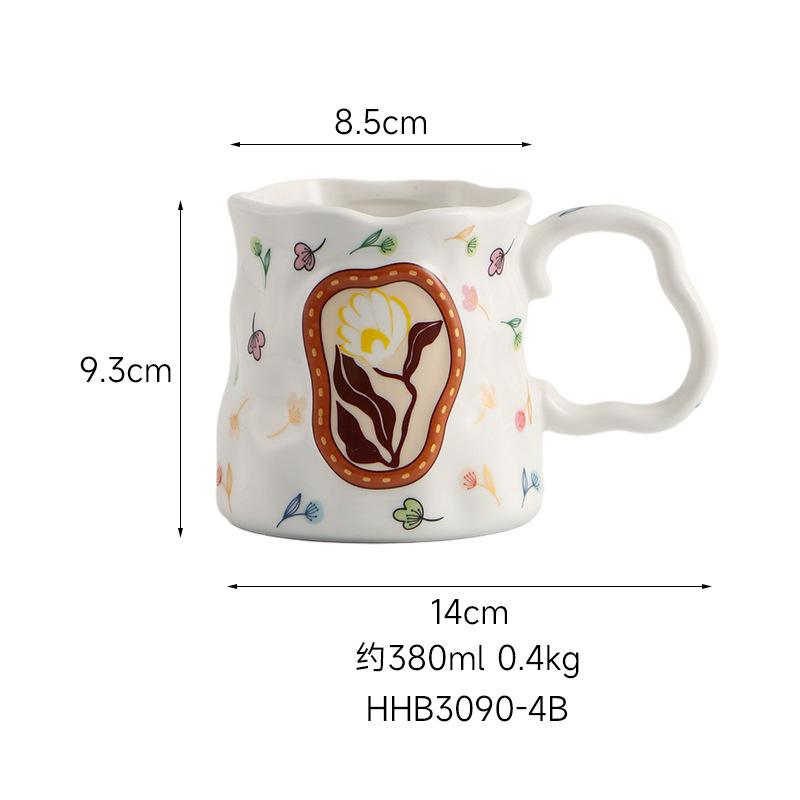 

Кружка для кофе в стиле легкой роскоши, Изысканная чашка для молока класса люкс, Посуда для напитков, Милые кружки, Керамические кофейные чашки, Чашка для чая, Оригинальные чашки для завтрака 380ml