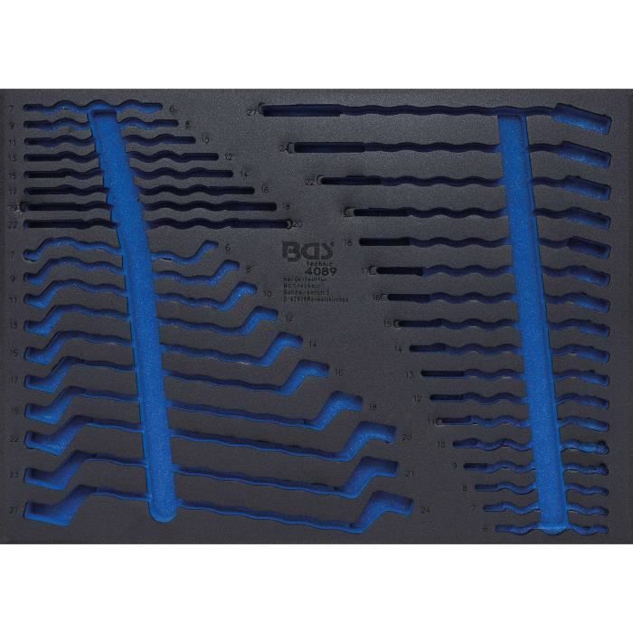 Insert en mousse - BGS - 4089 - Dimensions 567x408x32 mm - Acier chrome-vanadium - Bleu