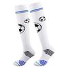 Junmei Kids' Cartoon Soccer Socks with Knee Pads - Thick, Towel-Bottom Long Design for Primary School Students