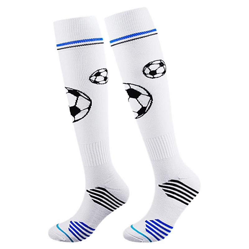 Junmei Kids' Cartoon Soccer Socks with Knee Pads - Thick, Towel-Bottom Long Design for Primary School Students