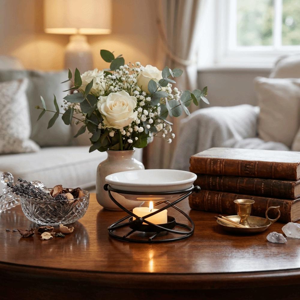 Minimalistischer ätherischer Öl-Brenner Eisen Aromatherapie Kerzenhalter Meditationsraum