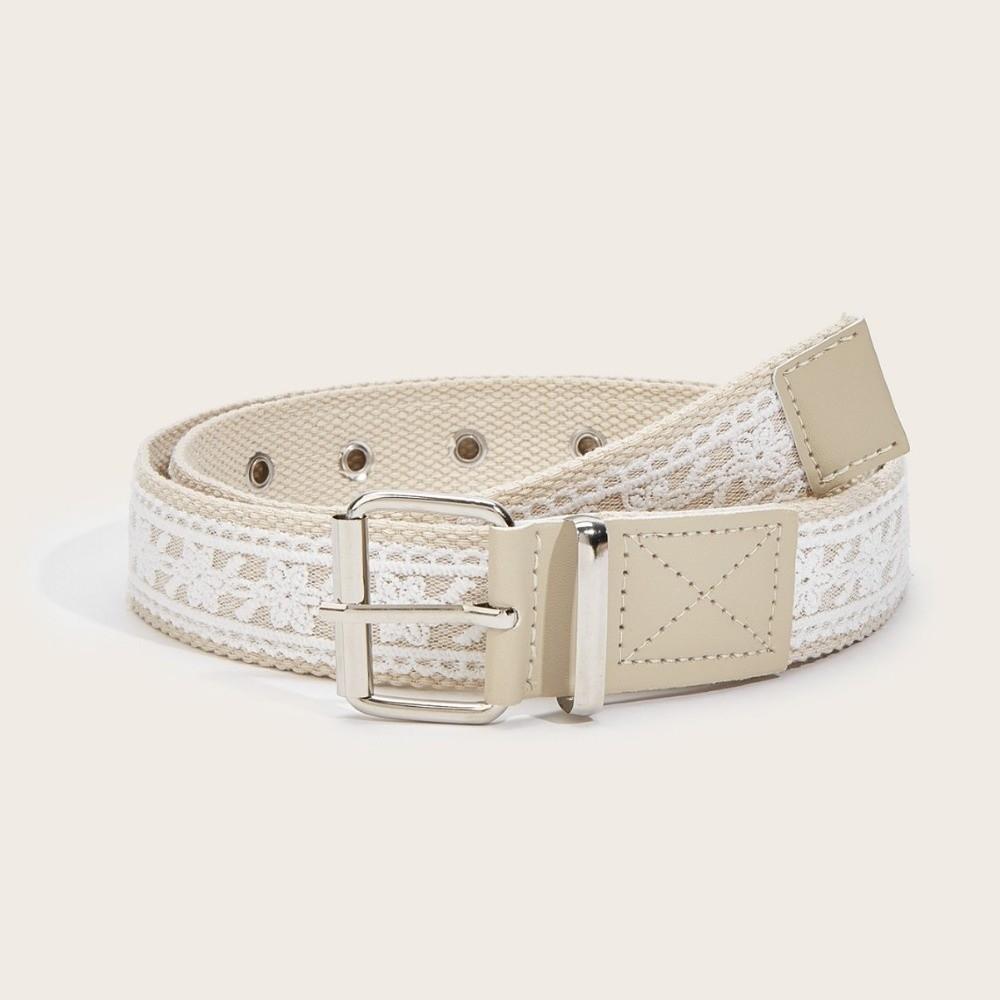 

Fashion Punk Style Floral Lace Waist Belt All-match Linen-cotton Women s White Belt Y2k Casual Waist Strap Women Accessory
