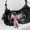 Y2K Bow Bag Charm Beaded Heart Pendant Cute  Keychain Accessory For Handbag Backpack Hanging Decoration Keyrings