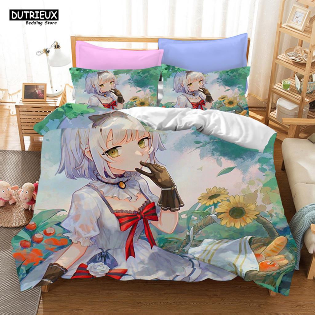 3D Game Genshin Impact Bedding Sets Keqing Xiao Duvet Cover Set 2/3 Pieces Boys Adults Single Full Queen King Size Bed Linen