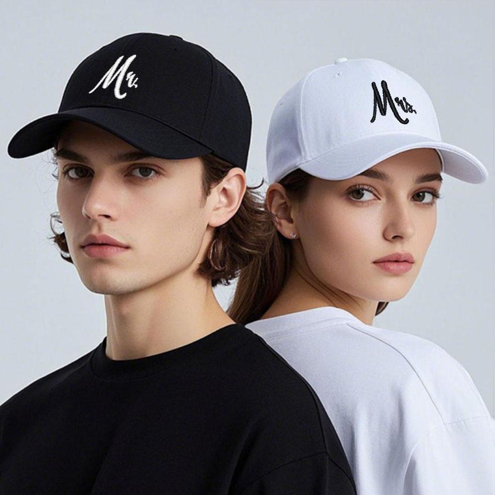 Passender Herr. & Frau. Baseballkappe Herren Damen Baumwolle Stickerei Sport Golfkappen Brautgeschenk Frischvermählte Flitterwochen Hochzeitsgeschenk