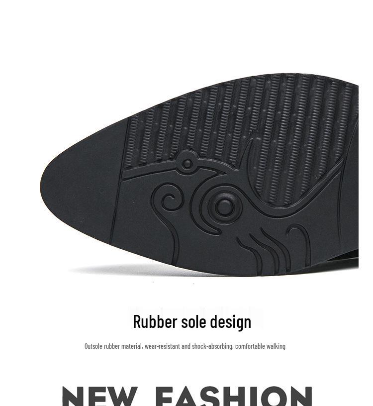 Men's European Formal Leather Lace-Up Derby Loafers - Pointed Toe, Versatile, Plus Size