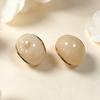 Melanoid Retro Earrings: Elegant Cream Cabochon Pendants – Face-Slimming, Light Luxury Fashion.
