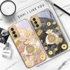 Sac Chanceux de Bénédictions Pour Samsung Galaxy S 21 S22 S23 Plus S24 Ultra S20 FE 25Ultra S21+ S9+ 22Plus Coque de téléphone en verre doré