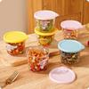 Round Food Storage Container High Borosilicate Glass Sealed Jar With Lid Microwave Safe Refrigerator Fruit Vegetable Storage Jar