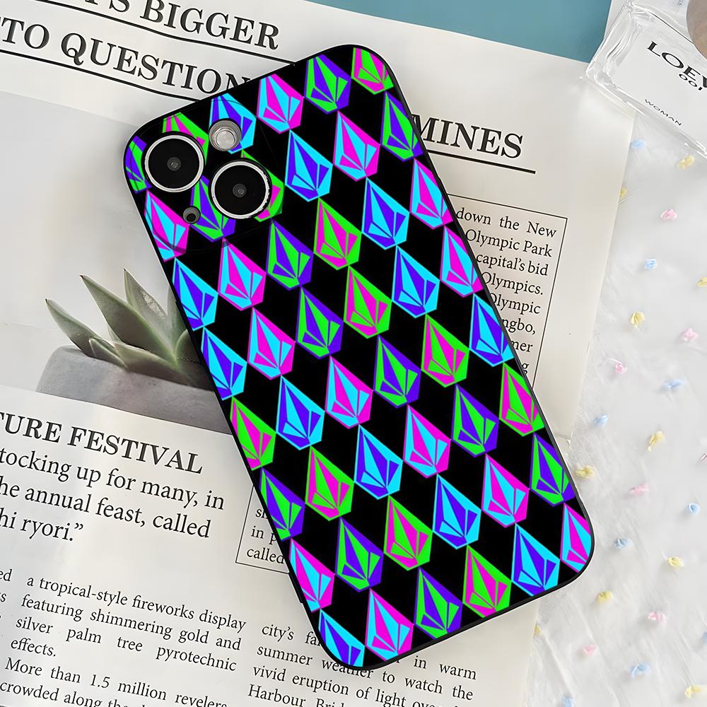Coque de téléphone avec logo V-Volcom pour iPhone 17 Air 16 E Pro Max 15 14 13 Mini 12 Pro 11 Max Plus Coque souple noire