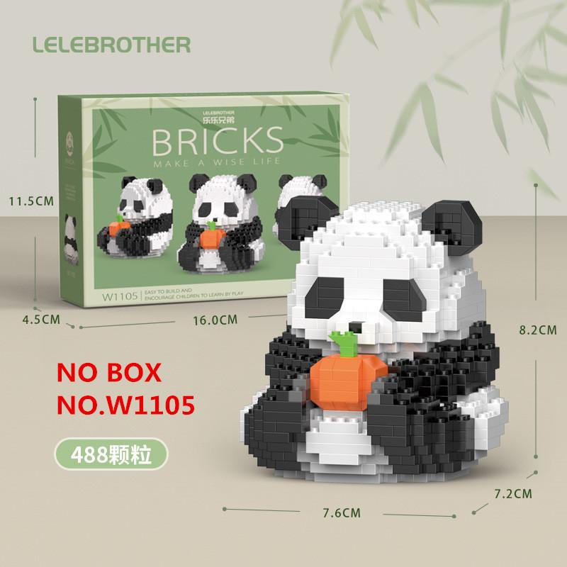 Kawaii Panda Series Micro Particle Building Block Creative Cute Animals DIY Assembled Bricks Toys For Chillren Christmas Gift