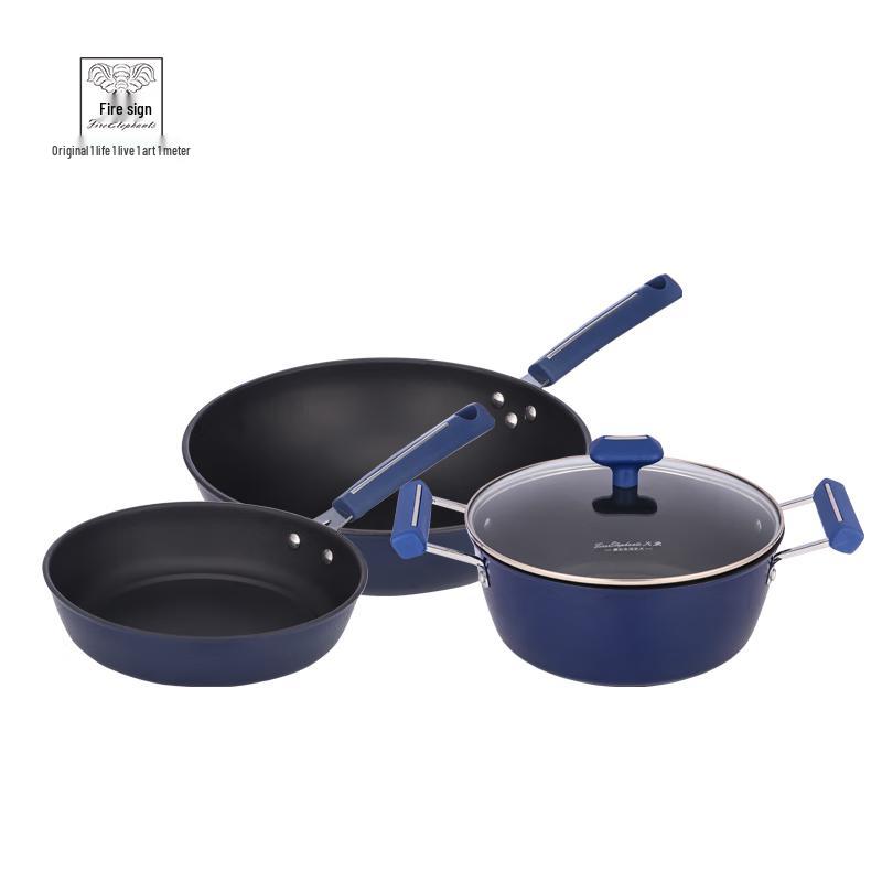 Huoxiang Blue Empress 3-Piece Cookware Set