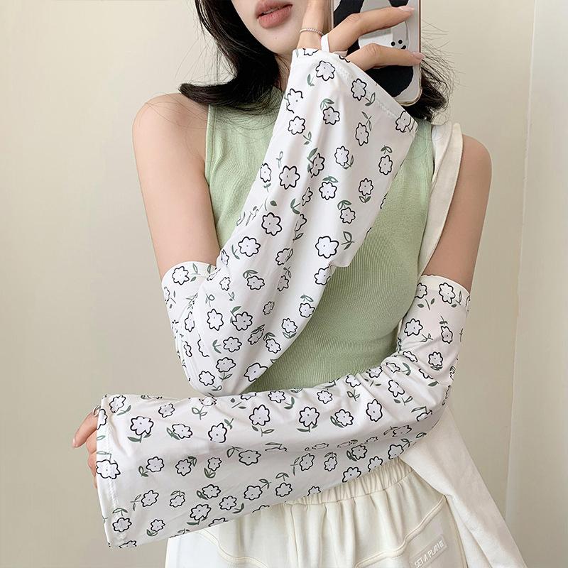 

1 пара симпатичных маленьких цветочных рукавов для защиты от солнца и ультрафиолета для женщин, для езды на велосипеде, бега и вождения, для защиты от солнечных ожогов