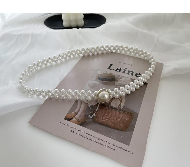 Korean Elegant Style Pearl Waist Chain For Women With Glamorous Accents Rhinestone
