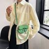 2023 Summer Pure Color Pu Saddle Bag Fashionable Cross-border Shoulder Bag Wholesale