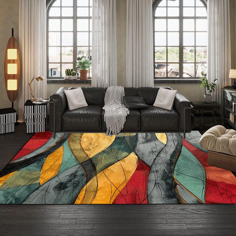 European Abstract Geometry Living Room Large Carpet Bedroom Non-slip Sofa Soft Rugs 140x200 Washable Leisure Balcony Foot Mats