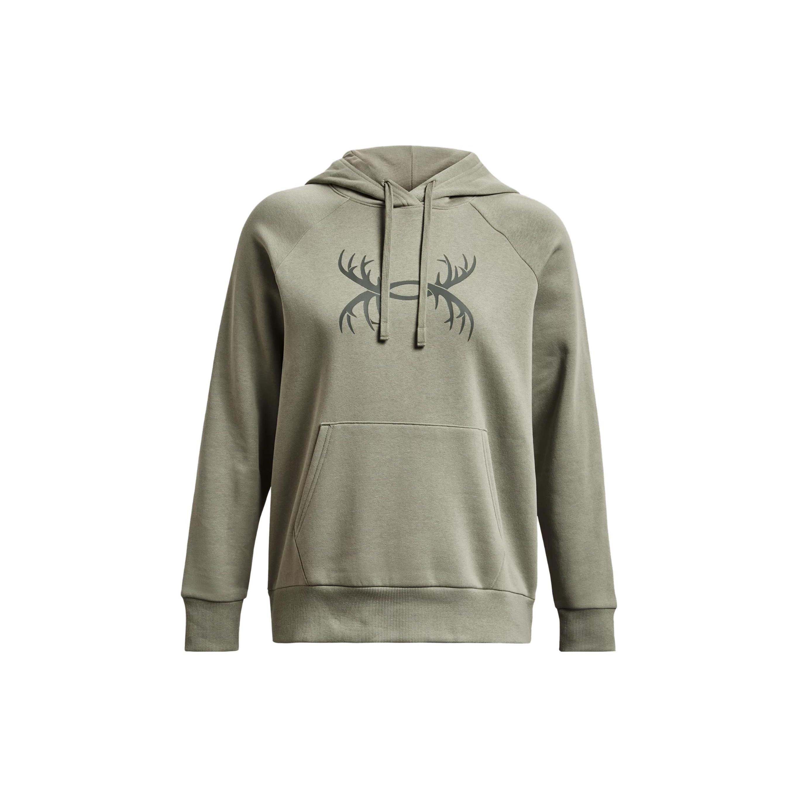 (WMNS) Under Armour Rival Fleece Antler Hoodie Light Green Women s 1380262-504 L