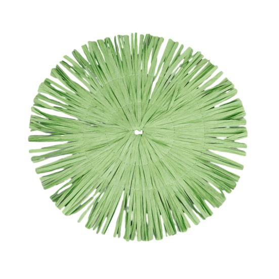 Round Paper Placemats with Tassel Fringe Handmade Woven Heat-Resistant Table Mats Non-Slip S зелёный