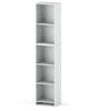 White Office Bookshelf 40cm 5 Shelves Standing Column For Toys Living Room
