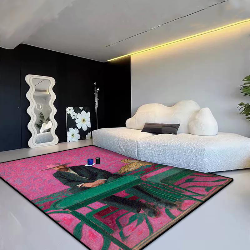 Teppich im Pop-Art-Stil für Wohnzimmer Abstrakte Dekoration Zuhause Sofa Flauschiger Plüschteppich Schlafzimmer Lounge Rutschfeste Bodenmatte Faltbar