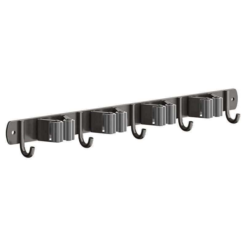 Stainless Steel No-Drill Mop & Broom Wall Mount Hanger
