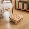 Hocker mit geschlitzter Oberseite Stabiler quadratischer Holzfußhocker Kompakt für Erwachsene,