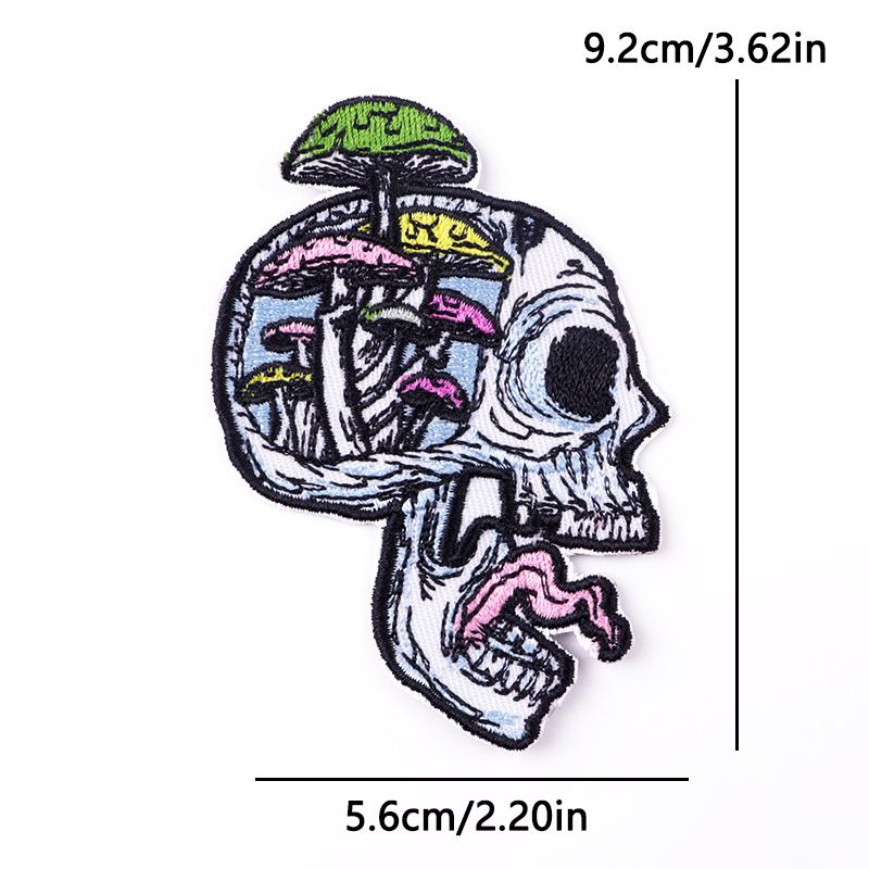 Aufbügelbares besticktes Abzeichen Outdoor-Abenteuer-Design Kosmischer Pilz Astronaut Für Jeansjacke Hut Tasche DIY Personalisierbare Dekoration