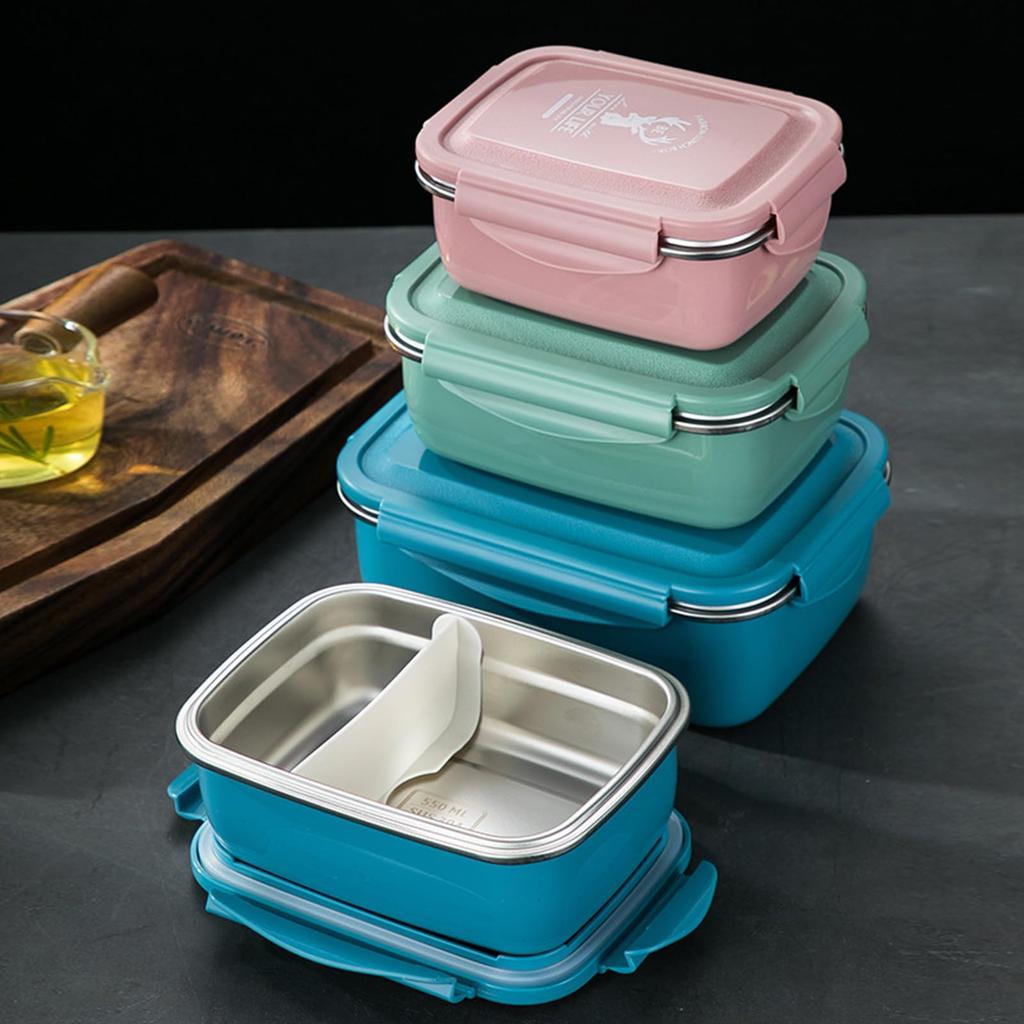 Large Capacity Bento Lunch Waterproof and Leakproof Lunch Box for Kids and with Removable Stainless Stylish and Visually Appealing Lunch Box for and