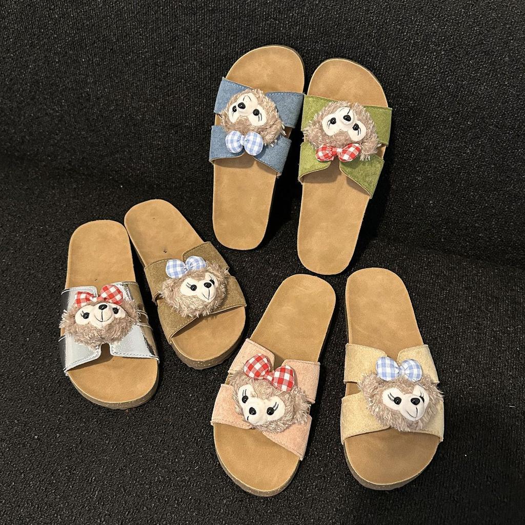 Super Fire Beach Fashion and High-end Outer Wear Versatile 2025 Summer and Autumn New French Cartoon Slippers Women's Height Slippers