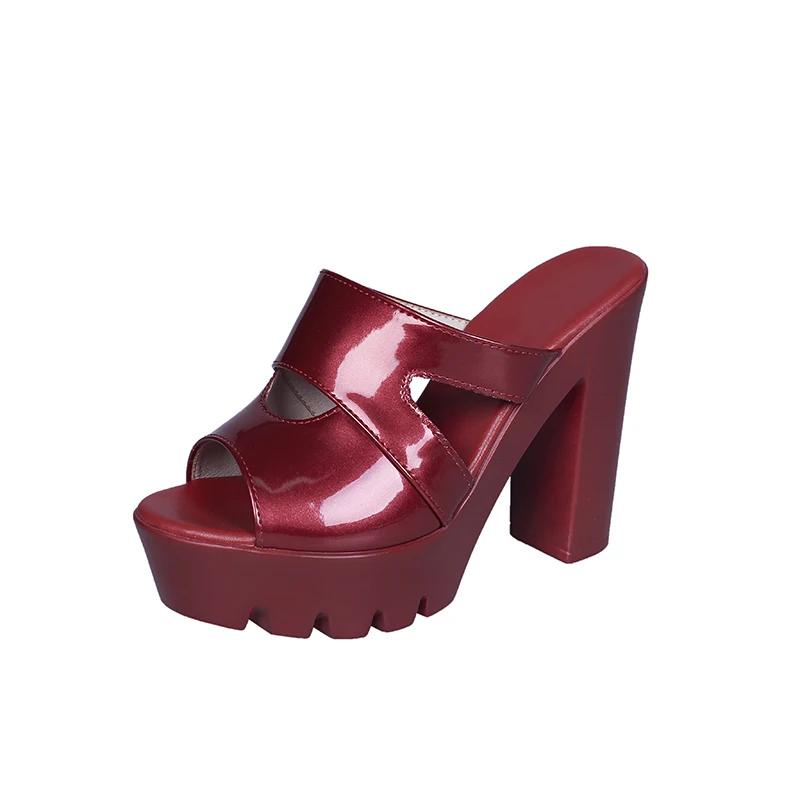 Mode Sommer Damen Blockabsatzschuhe Einfarbig Klobiger Hoher Absatz Lässige Offene Zehenpartie Plateau-Sandalen Sandalia Feminina Damenabsatz 10cm