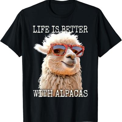Alpaca Life Is Better With Alpacas Llama Farm Lover Alpaca T-Shirt
