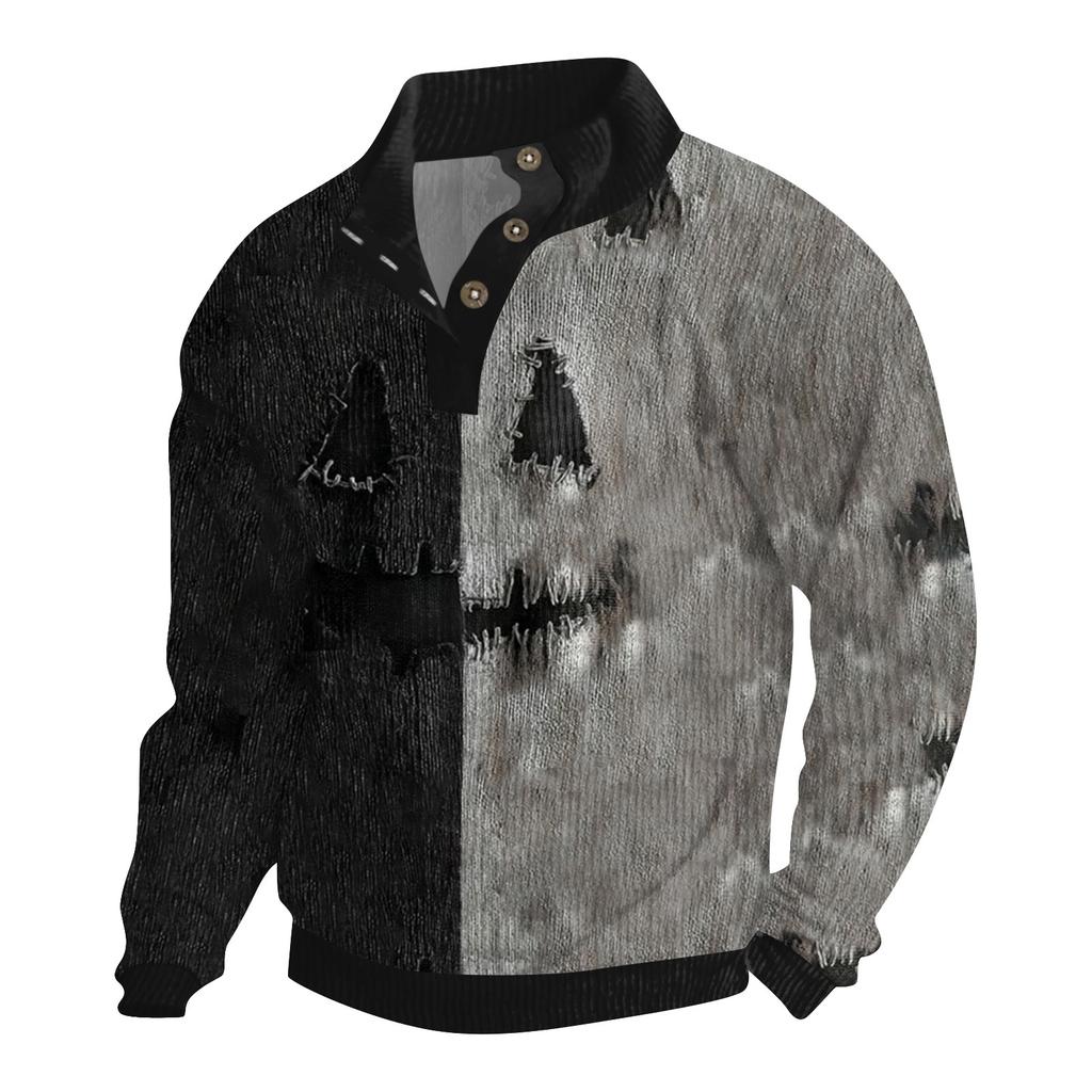 Men's Halloween Printed Corduroy Button Shirt