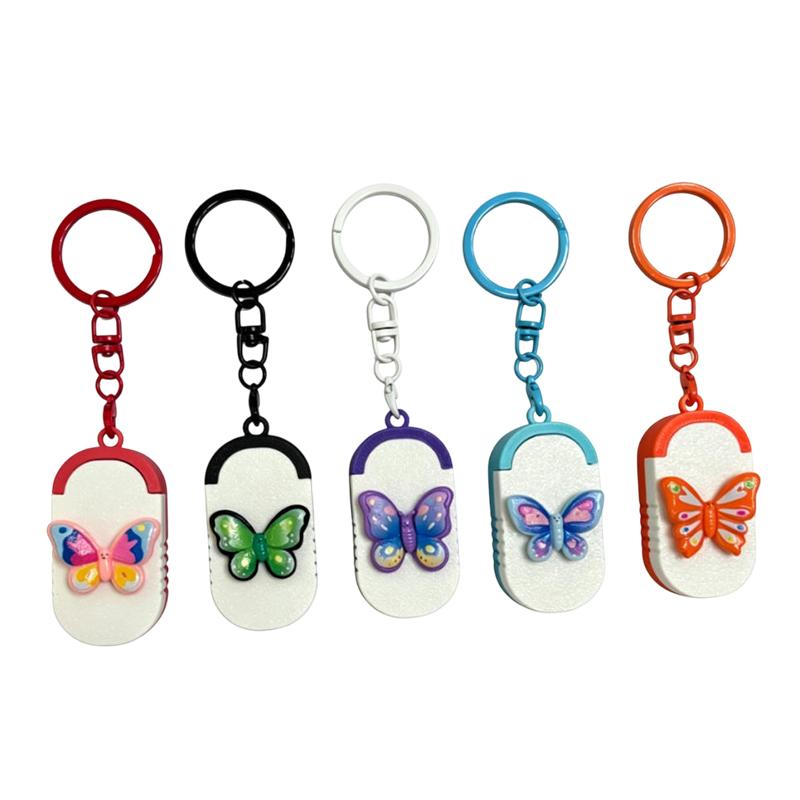 Portable Pill Case With Keychain Mini Pill Organizer Daily/Travel/Office Medicine Box Multifunctional Small Item Storage Box