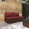 vidaXL 2-part. Garden Lounge Set with Cushions Poly Rattan Brown
