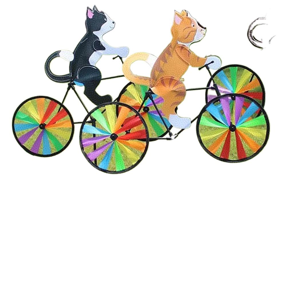 Cartoon Modelling Animal Riding Windmill Three-dimensional Cartoon Garden Yard Decoration  Outdoor