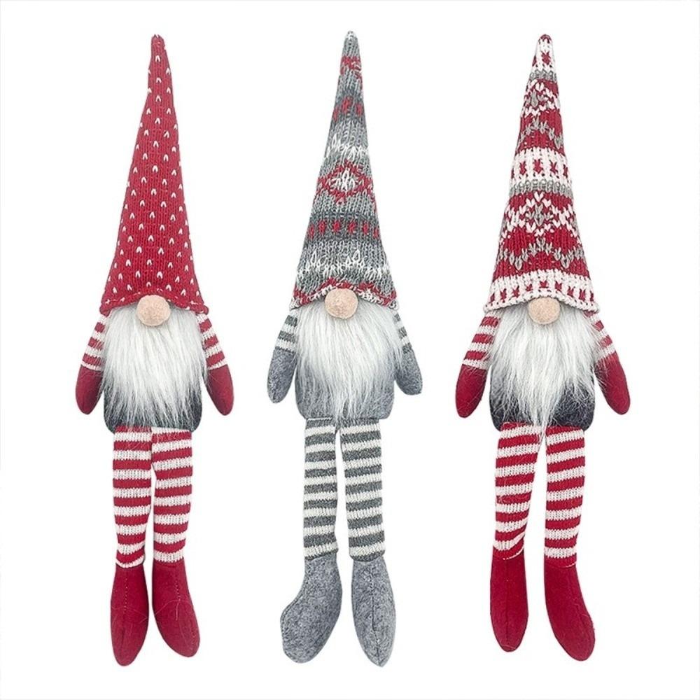 40cm Length Knitted Gnome Doll Faceless Style Gnome Ornament Doll New Year Celebration