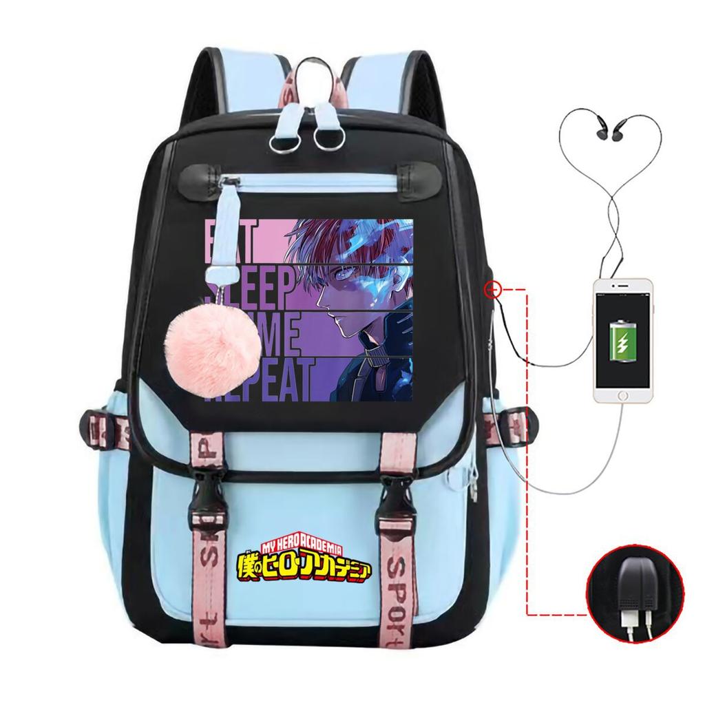 My Hero Academy Has the Same Peripheral Backpack, Animation Two-dimensional Printing, Primary and Secondary School Schoolbag.
