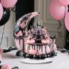 Unique Holiday Party Centerpieces Halloween Dark Style Table Decorations Acrylic Pink And Black Gothic Centerpiece Sweet Cool Home Accents Crescent