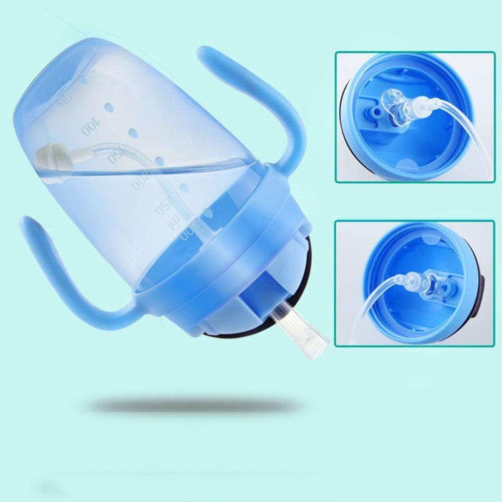 Flip Lid Children Learning Cup with Double Handle Baby Drinking Cup Kids Sippy Cups  Children
