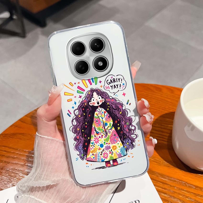 Suitable For Redmi Note 15 14 Pro 14S 15 15C A5 A1 Popular Creative Letters Patterns Phone Case Transparent Silicone Anti Slip Shell For Redmi Housing