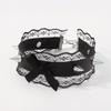 Lace Bowknot PU Pendant Short Necklace for Women Trend Cosplay Clavicle Choker Adjustable Collar Girls Party Jewelry