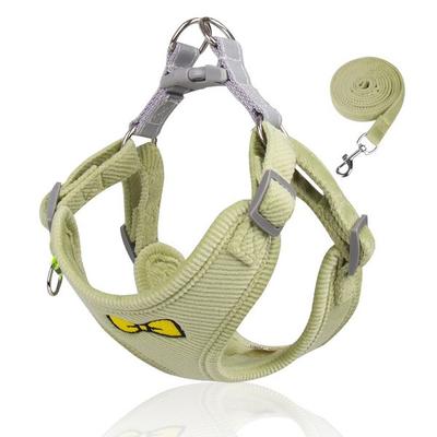 Mongmyodang Soft Dog Harness + Leash Set, Green, 2 Sets