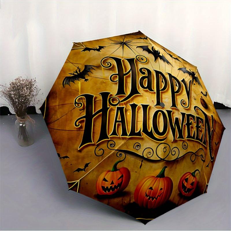 1pc Halloween Pumpkins Automatic Open/close Umbrella, 8-Rib sturdy structure, Portable Travel Umbrella, Parties, Everyday Use, Outdoor Acces