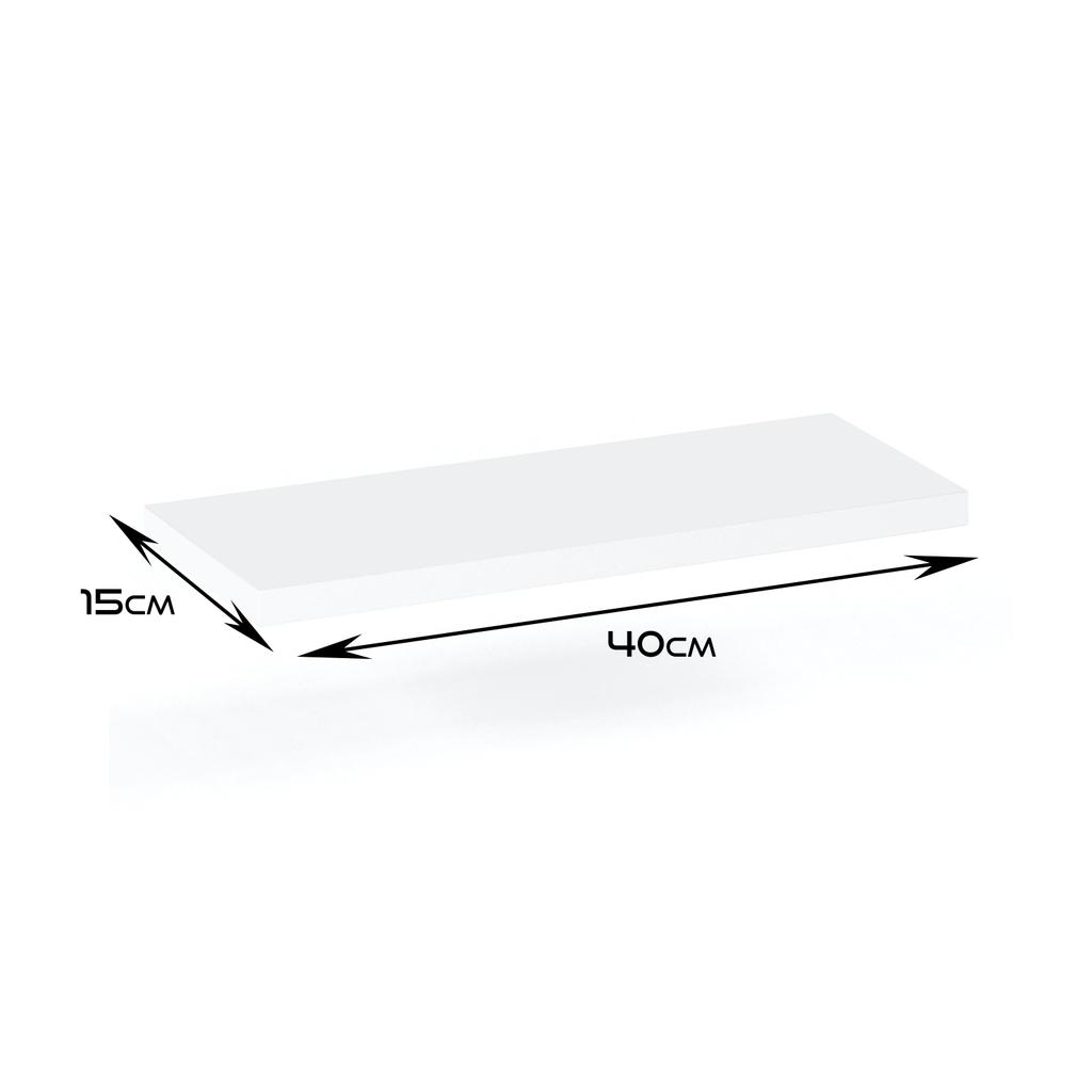 White Wall-Mounted Hanging Shelf For Books - Loft Style + Shelf Support