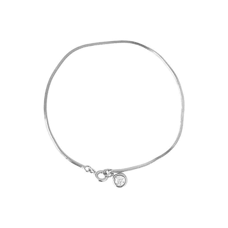 

S925 Sterling Silver Vintage Snake Bone Bracelet with Round Diamond and Shiny Zirconia - Versatile, Stackable Jewelry for Women 925 Silver